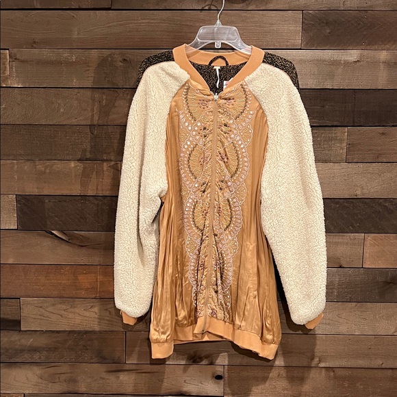 NWT Free People Women's Wicked Games Reversible Jacket Liquid Sand Size XL - Picture 4 of 11
